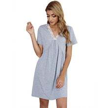 Load image into Gallery viewer, Women's new solid color lace V neck casual home mid length summer - Sophornlilly