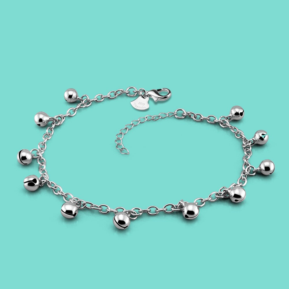 Sterling Silver Anklets Casual The Bell Design Silver