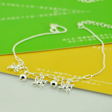 Load image into Gallery viewer, sterling silver chains cute butterfly anklets lady popular