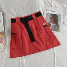 Load image into Gallery viewer, Women's Belted Cargo Skirt Utility High Waist Mini Skirt with Belt