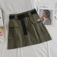 Load image into Gallery viewer, Women's Belted Cargo Skirt Utility High Waist Mini Skirt with Belt