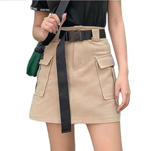 Load image into Gallery viewer, Women's Belted Cargo Skirt Utility High Waist Mini Skirt with Belt