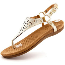 Load image into Gallery viewer, Women's Clip Toe Flat Sandals Ladies Shoes Summer Metal Ring Footwear - Sophornlilly