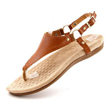 Load image into Gallery viewer, Women's Clip Toe Flat Sandals Ladies Shoes Summer Metal Ring Footwear - Sophornlilly