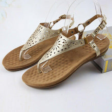 Load image into Gallery viewer, Women's Clip Toe Flat Sandals Ladies Shoes Summer Metal Ring Footwear - Sophornlilly