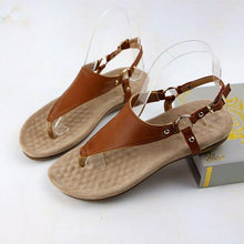 Load image into Gallery viewer, Women's Clip Toe Flat Sandals Ladies Shoes Summer Metal Ring Footwear - Sophornlilly