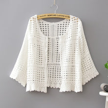 Load image into Gallery viewer, Women's Clothing Lace Cotton Coat Crochet Cardigan White Blouses