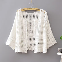Load image into Gallery viewer, Women's Clothing Lace Cotton Coat Crochet Cardigan White Blouses
