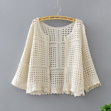 Load image into Gallery viewer, Women's Clothing Lace Cotton Coat Crochet Cardigan White Blouses
