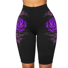 Load image into Gallery viewer, Women's High Waist Rose Printed Leggins Capris 3D Leggings Fitness