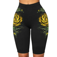 Load image into Gallery viewer, Women's High Waist Rose Printed Leggins Capris 3D Leggings Fitness