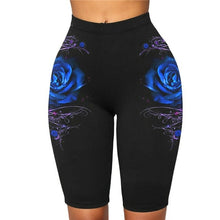 Load image into Gallery viewer, Women's High Waist Rose Printed Leggins Capris 3D Leggings Fitness