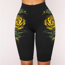 Load image into Gallery viewer, Women's High Waist Rose Printed Leggins Capris 3D Leggings Fitness