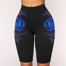 Load image into Gallery viewer, Women's High Waist Rose Printed Leggins Capris 3D Leggings Fitness