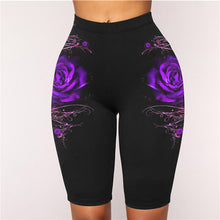 Load image into Gallery viewer, Women's High Waist Rose Printed Leggins Capris 3D Leggings Fitness