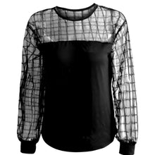 Load image into Gallery viewer, Women&#39;s Hollow Out Shirt Summer Solid Long Sleeve Tunic Tops Patchwork