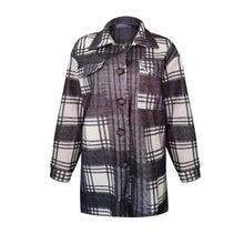 Load image into Gallery viewer, Women‘s Jacket New Long Sleeve Plaid Print Woman Parkas Button Open