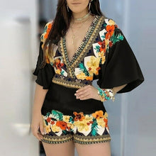 Load image into Gallery viewer, Women's Jumpsuit Casual Summer V Neck Floral Printed Playsuit Women - Sophornlilly