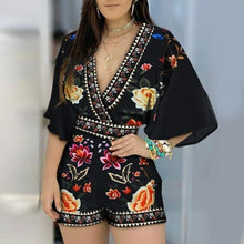Load image into Gallery viewer, Women's Jumpsuit Casual Summer V Neck Floral Printed Playsuit Women - Sophornlilly
