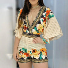 Load image into Gallery viewer, Women's Jumpsuit Casual Summer V Neck Floral Printed Playsuit Women - Sophornlilly