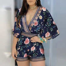 Load image into Gallery viewer, Women's Jumpsuit Casual Summer V Neck Floral Printed Playsuit Women - Sophornlilly