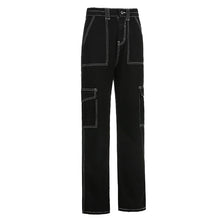 Load image into Gallery viewer, Women’s Mid Waisted Jeans Wide Leg Pants Straight Poket Jeans Casual