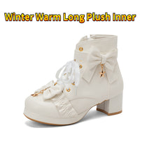 Load image into Gallery viewer, Motorcycle Boots PU Leather Winter Ladies Boot Bow Star