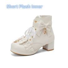 Load image into Gallery viewer, Motorcycle Boots PU Leather Winter Ladies Boot Bow Star