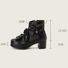 Load image into Gallery viewer, Motorcycle Boots PU Leather Winter Ladies Boot Bow Star