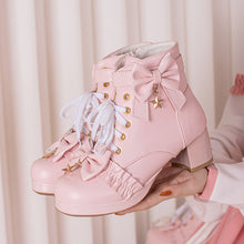 Load image into Gallery viewer, Motorcycle Boots PU Leather Winter Ladies Boot Bow Star