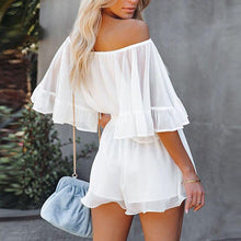Load image into Gallery viewer, Women's Off Shoulder Flare Sleeves Chiffon Jumpsuit Solid Loose - Sophornlilly