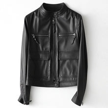 Load image into Gallery viewer, Sheepskin Motorcycle Coats Jacket Genuine Leather
