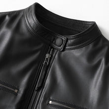 Load image into Gallery viewer, Sheepskin Motorcycle Coats Jacket Genuine Leather