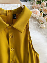 Load image into Gallery viewer, Romper Spring Autumn Turn-down Collar Sleeveless Vintage