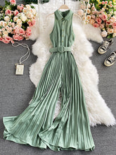 Load image into Gallery viewer, Romper Spring Autumn Turn-down Collar Sleeveless Vintage
