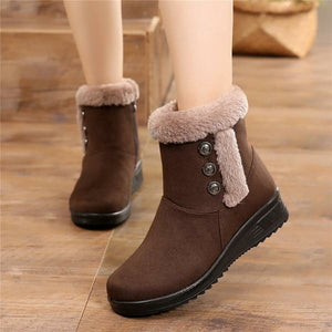 Women's Rubber Boots Zipper Female Shoes Plush Winter Footwear Flat