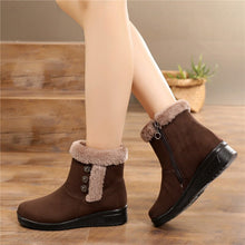 Load image into Gallery viewer, Women&#39;s Rubber Boots Zipper Female Shoes Plush Winter Footwear Flat