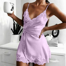 Load image into Gallery viewer, Women's Sexy Lace Camisole Night Dress For Women Sleepwear V Neck