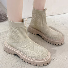 Load image into Gallery viewer, Women&#39;s Short Boots Knitted Stretch Boots Socks Boots Round Toe Square