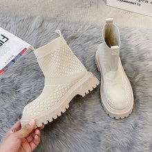 Load image into Gallery viewer, Women&#39;s Short Boots Knitted Stretch Boots Socks Boots Round Toe Square