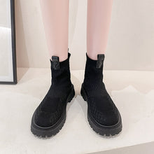 Load image into Gallery viewer, Women&#39;s Short Boots Knitted Stretch Boots Socks Boots Round Toe Square