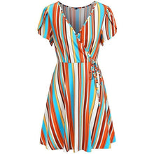 Load image into Gallery viewer, Women's Short Sleeve V Neck Summer Floral Sundress Casual Mini Dress - Sophornlilly