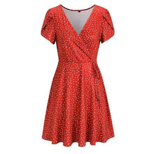 Load image into Gallery viewer, Women's Short Sleeve V Neck Summer Floral Sundress Casual Mini Dress - Sophornlilly