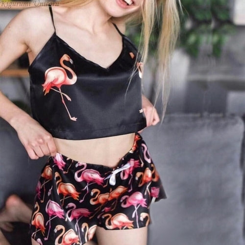 Women's Sleepwear Cute Cartoon Print Short Set Pajamas for Women