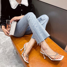 Load image into Gallery viewer, Leather High Heel Shoes Summer Sandals Ankle
