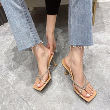 Load image into Gallery viewer, Leather High Heel Shoes Summer Sandals Ankle