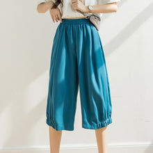 Load image into Gallery viewer, Women's Summer Cropped Pants Long High Waist Women Loose Black