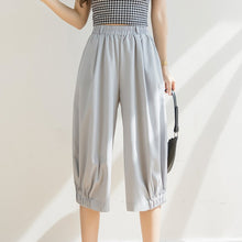 Load image into Gallery viewer, Women's Summer Cropped Pants Long High Waist Women Loose Black