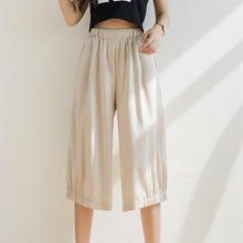Load image into Gallery viewer, Women's Summer Cropped Pants Long High Waist Women Loose Black