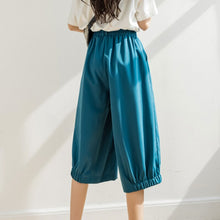 Load image into Gallery viewer, Women's Summer Cropped Pants Long High Waist Women Loose Black